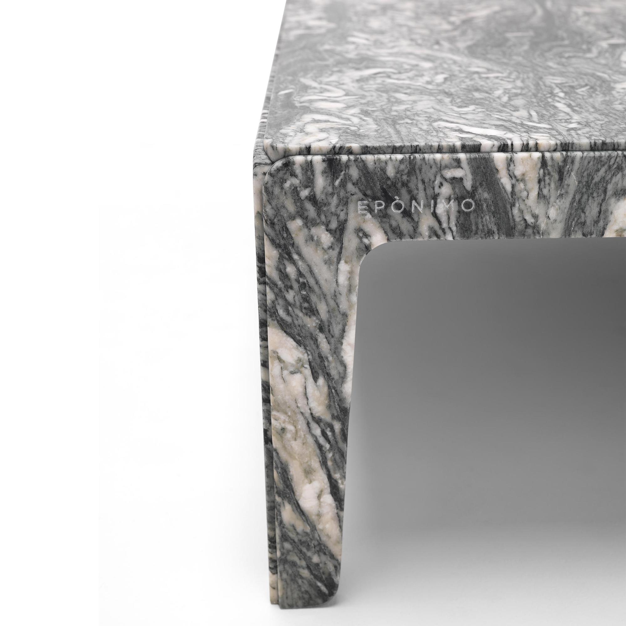 Contemporary 21st Century Modern Sculptural Coffe Table In Solid New Saint Laurent Marble  For Sale
