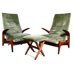 Rock N Rest Lounge Chairs & Footstool Rolf Rastad Adolf Relling Gimson & Slater