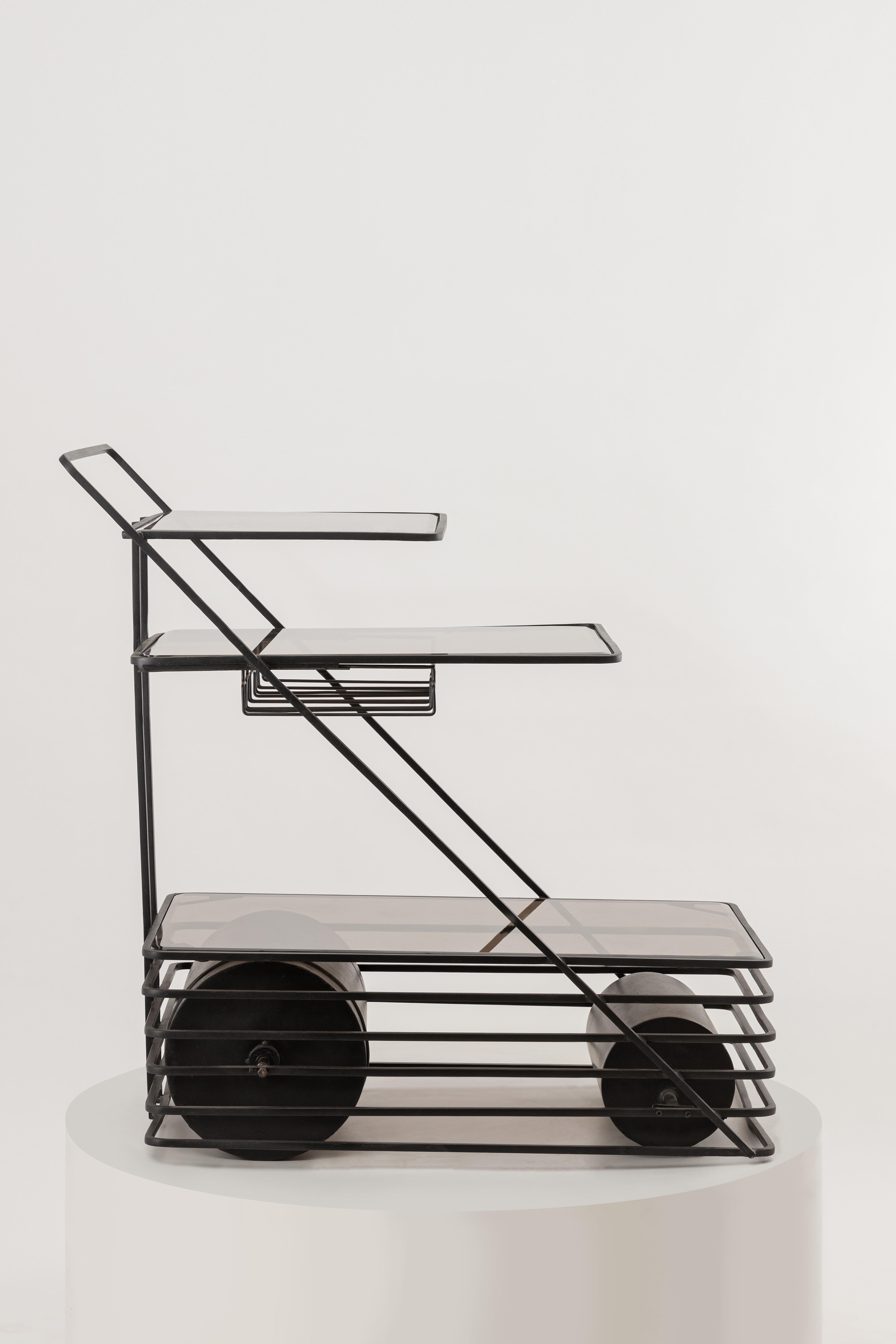 Stainless Steel Rock 'N' Roll Bar Trolley by Namit Khanna For Sale