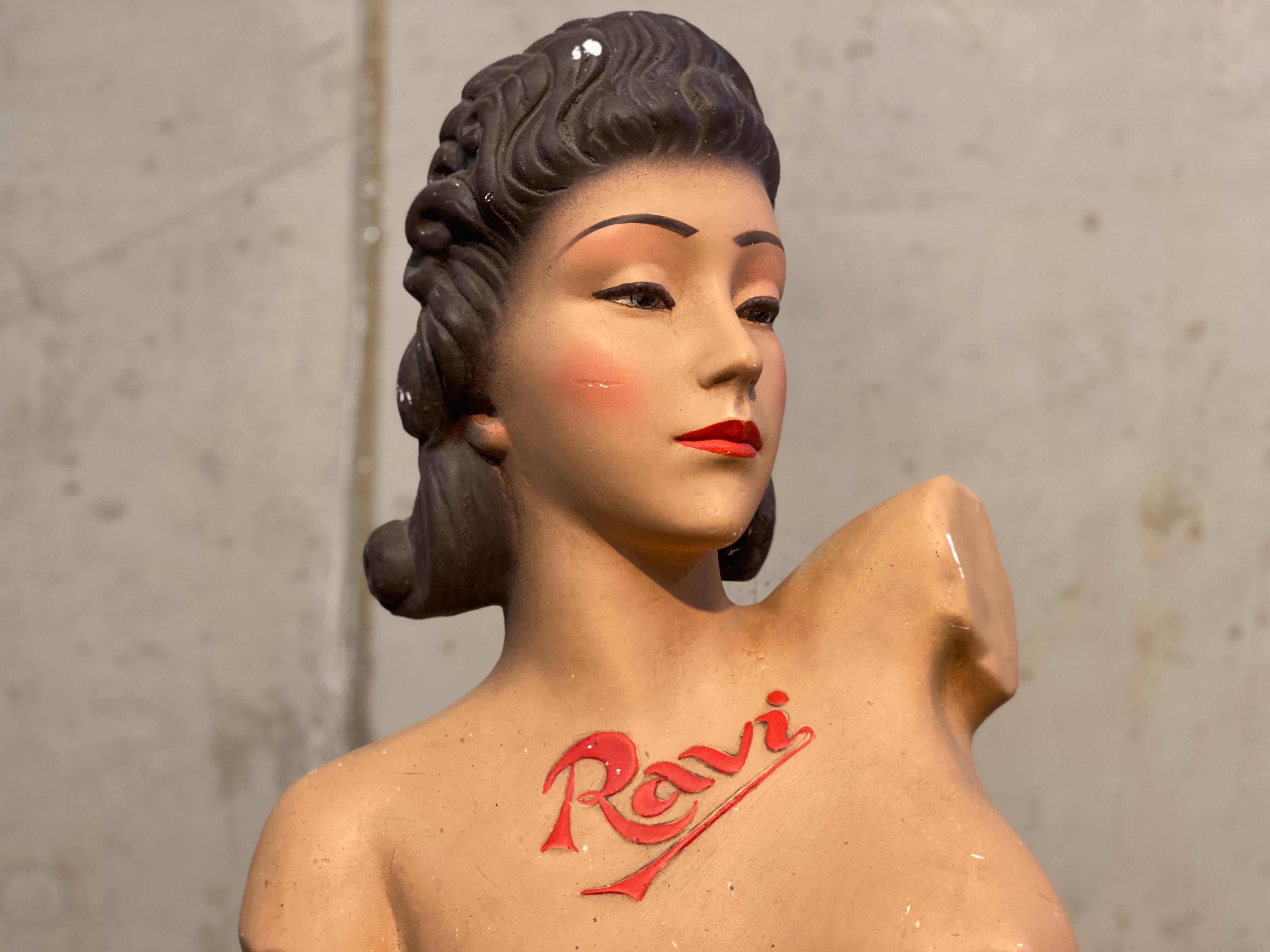 Painted Rock´n Roll Mannequin D.W. Ravi, 1930s, Advertising Figure