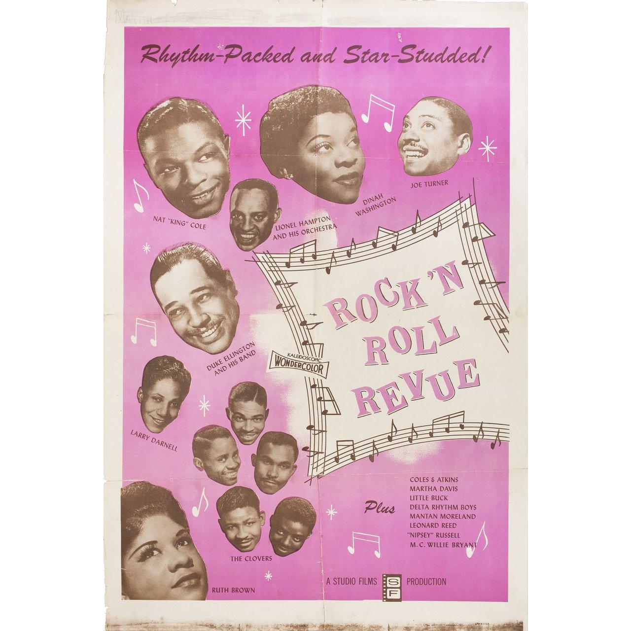 Original 1955 U.S. one sheet poster for the film Rock 'n' Roll Revue directed by Joseph Kohn with Cholly Atkins / Louie Bellson / Delta Rhythm Boys / Ruth Brown / Nat 'King' Cole. Good-very good condition, folded. Many original posters were issued