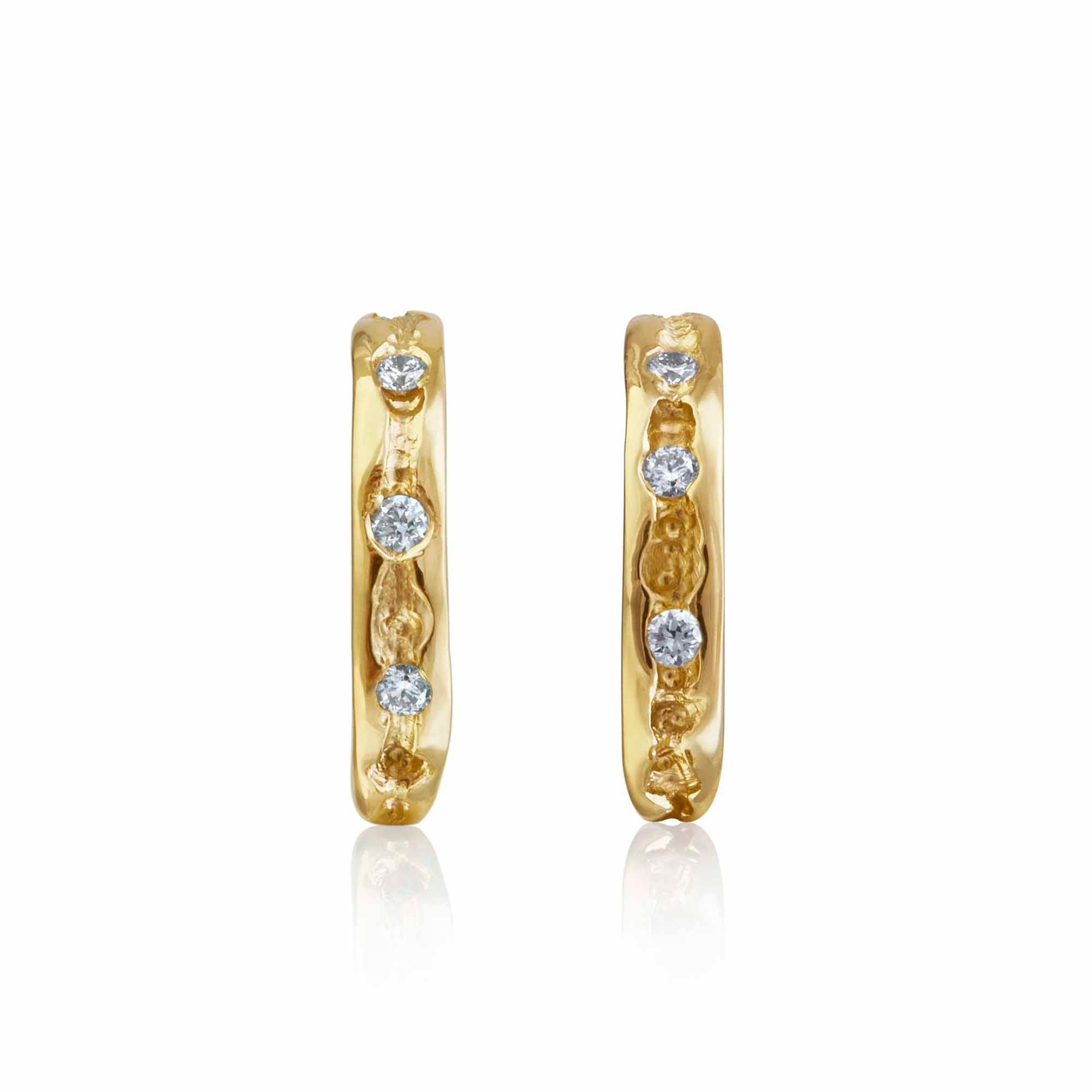 Embrace the enchanting allure of our Huggie Hoop Earrings, inspired by the captivating textures and treasures discovered in beach rock pools. These delightful earrings feature a textured central recess that mirrors the whimsical beauty of rocky