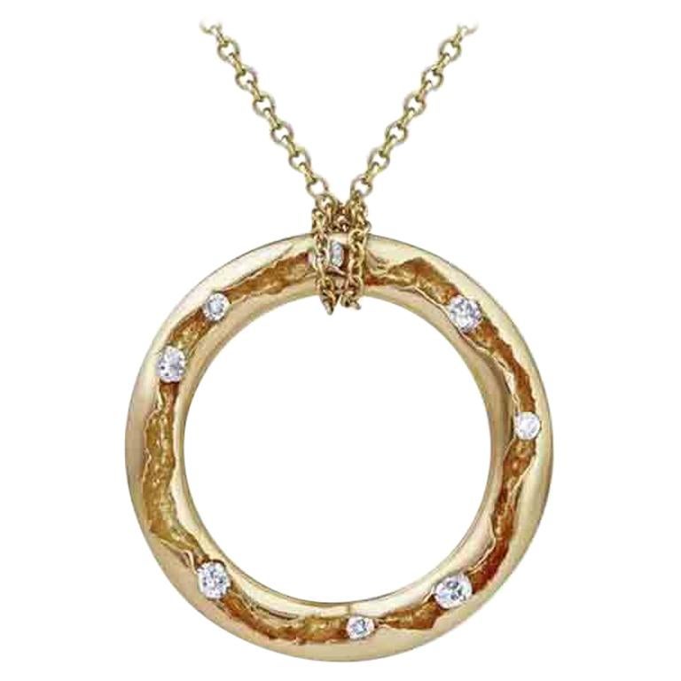 Rock Pool 18 Karat Yellow Gold Large Diamond Necklace For Sale