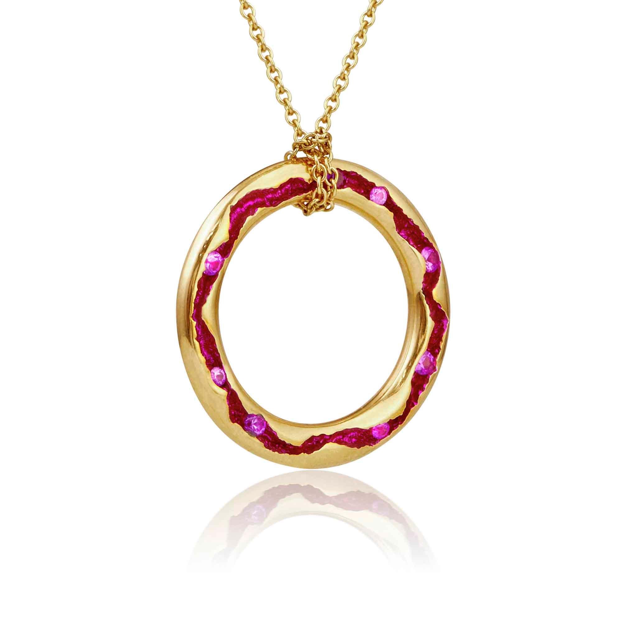 Experience the exhilarating burst of joy that comes with a splash of color! Prepare to have your day transformed by the radiant charm of this magnificent, larger-than-life necklace, boasting a captivating hue of vibrant pink. Its simple yet striking