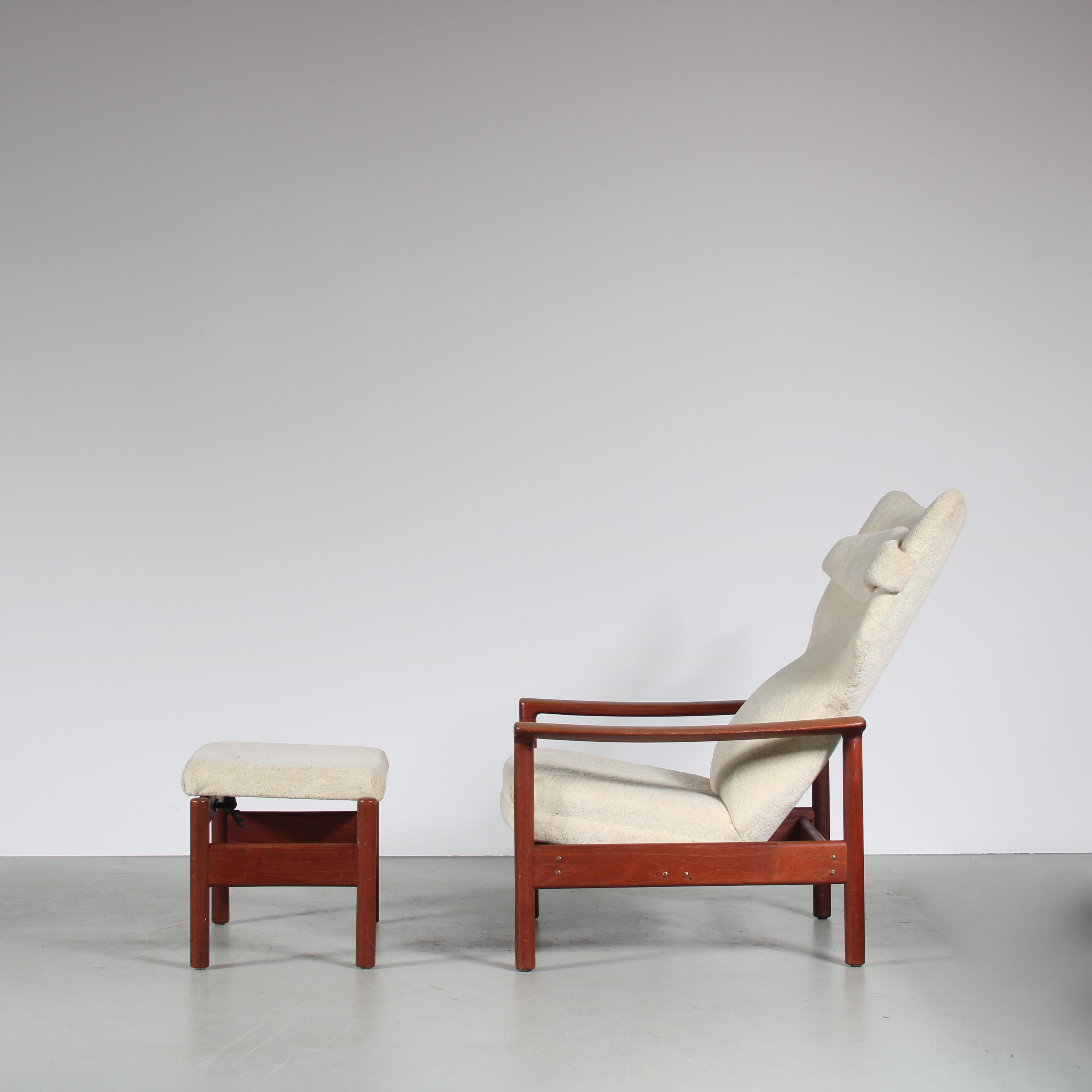 “Rock Royal” Lounge Chair with Ottoman by Sven Ivar Dysthe, Norway, 1960 In Good Condition In Wilnis, UT