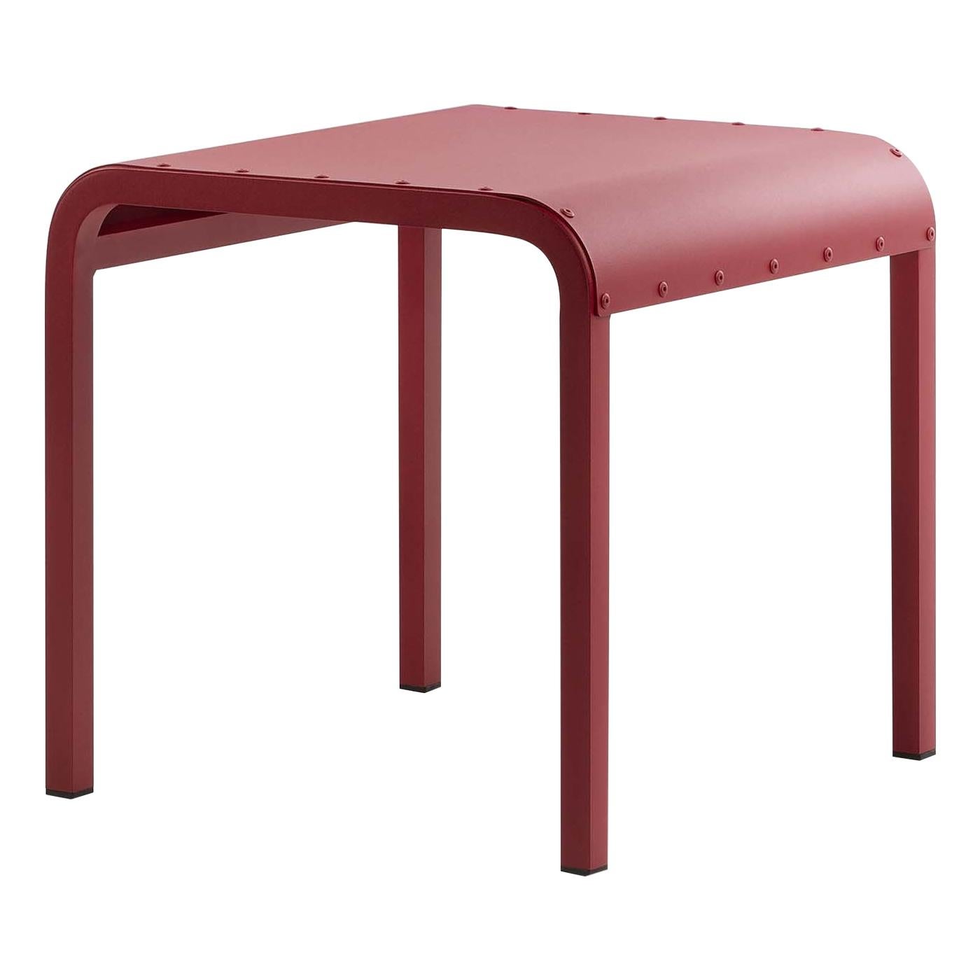 Rock Square Red Pouf by Marc Sadler For Sale