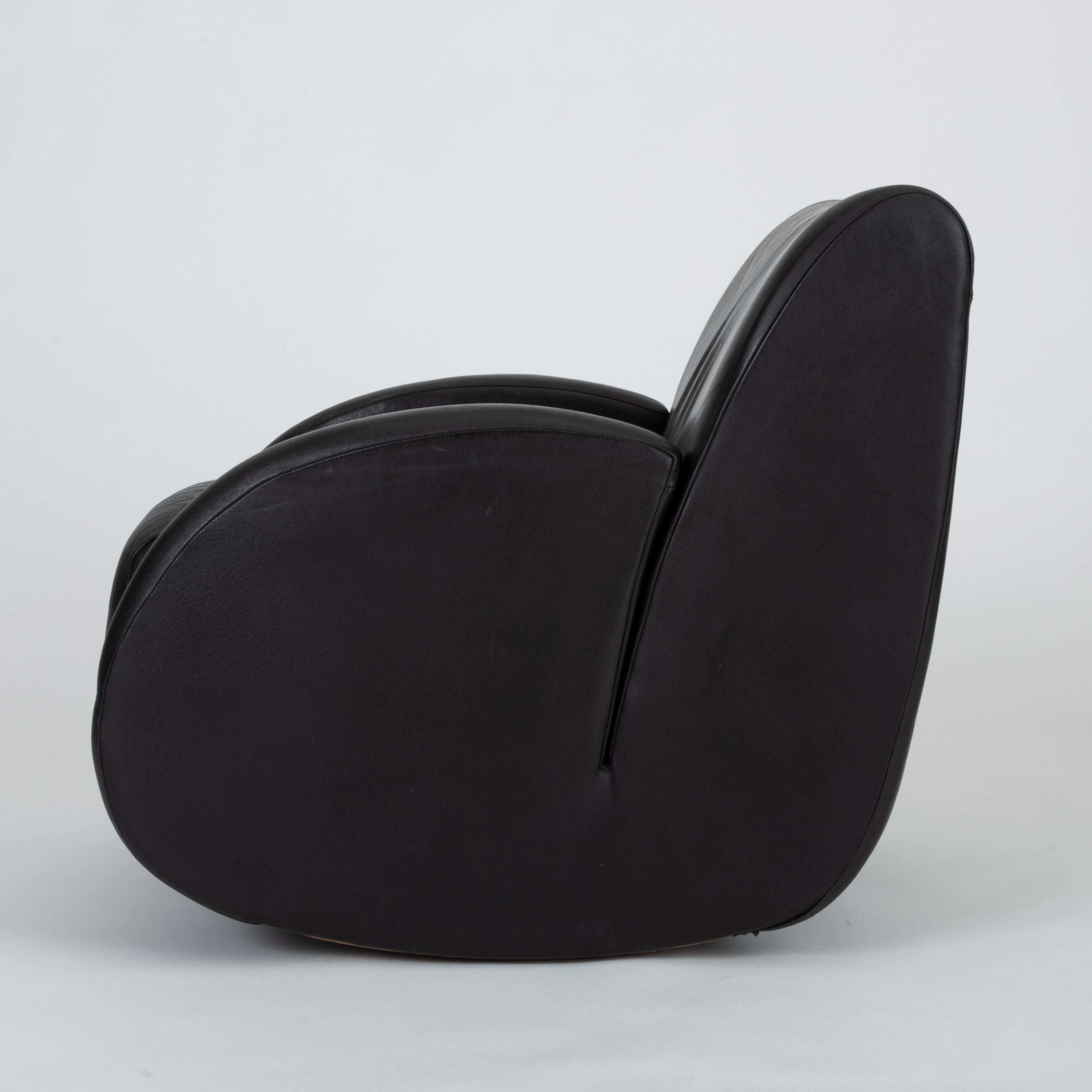 “Rock Star” Leather Rocking Chair by Vladimir Kagan for American Leather In Good Condition In Los Angeles, CA