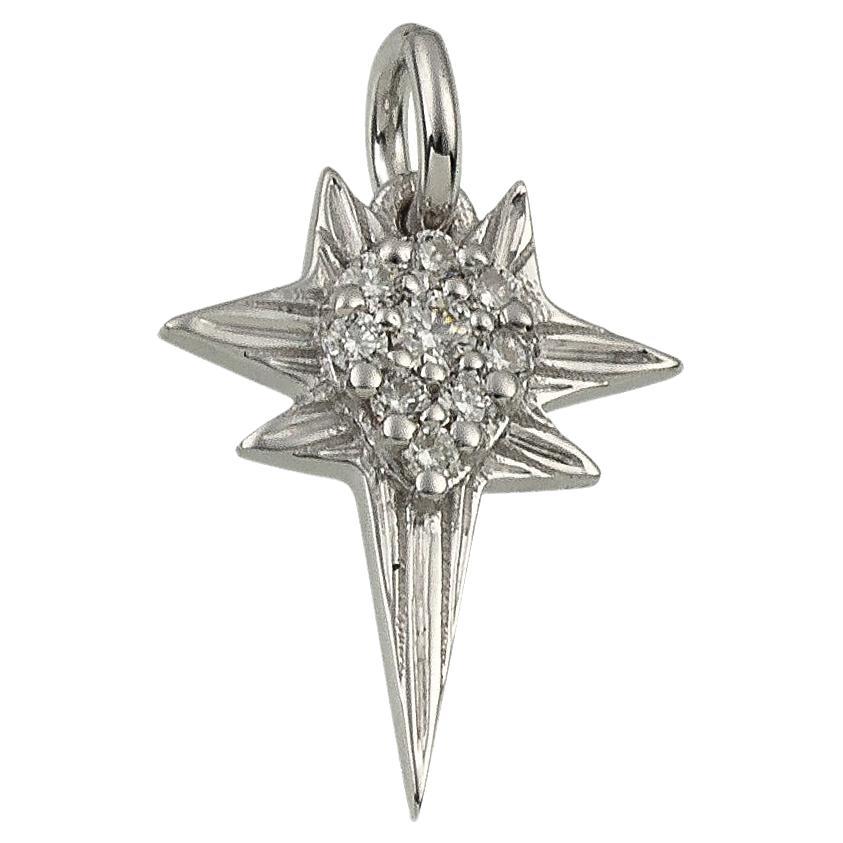 Rock Star Pendant in White Gold and Diamonds For Sale