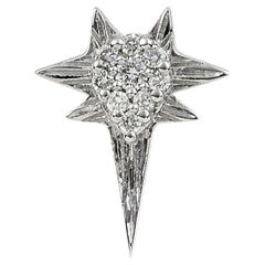 Rock Star Single Earring Stud in White Gold and Diamonds