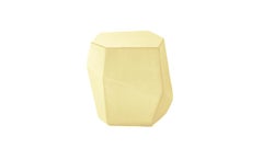 Contemporary geometric ivory velvet handmade Rock stool by InsidherLand