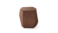 Contemporary geometric brown velvet handmade Rock stool by InsidherLand