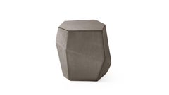 Contemporary geometric grey velvet handmade Rock stool by InsidherLand