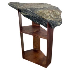 Rock Table No.11 by Quinn Morrissette, Natural Stone and Steel Side Table