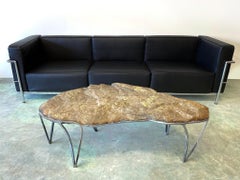 Rock Table No.6 by Quinn Morrissette, Natural Stone and Steel Coffee Table