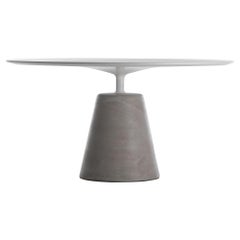 Rock Table Ultra Modern White Wood Cement Base by Jean Marie Massaud MDF Italia