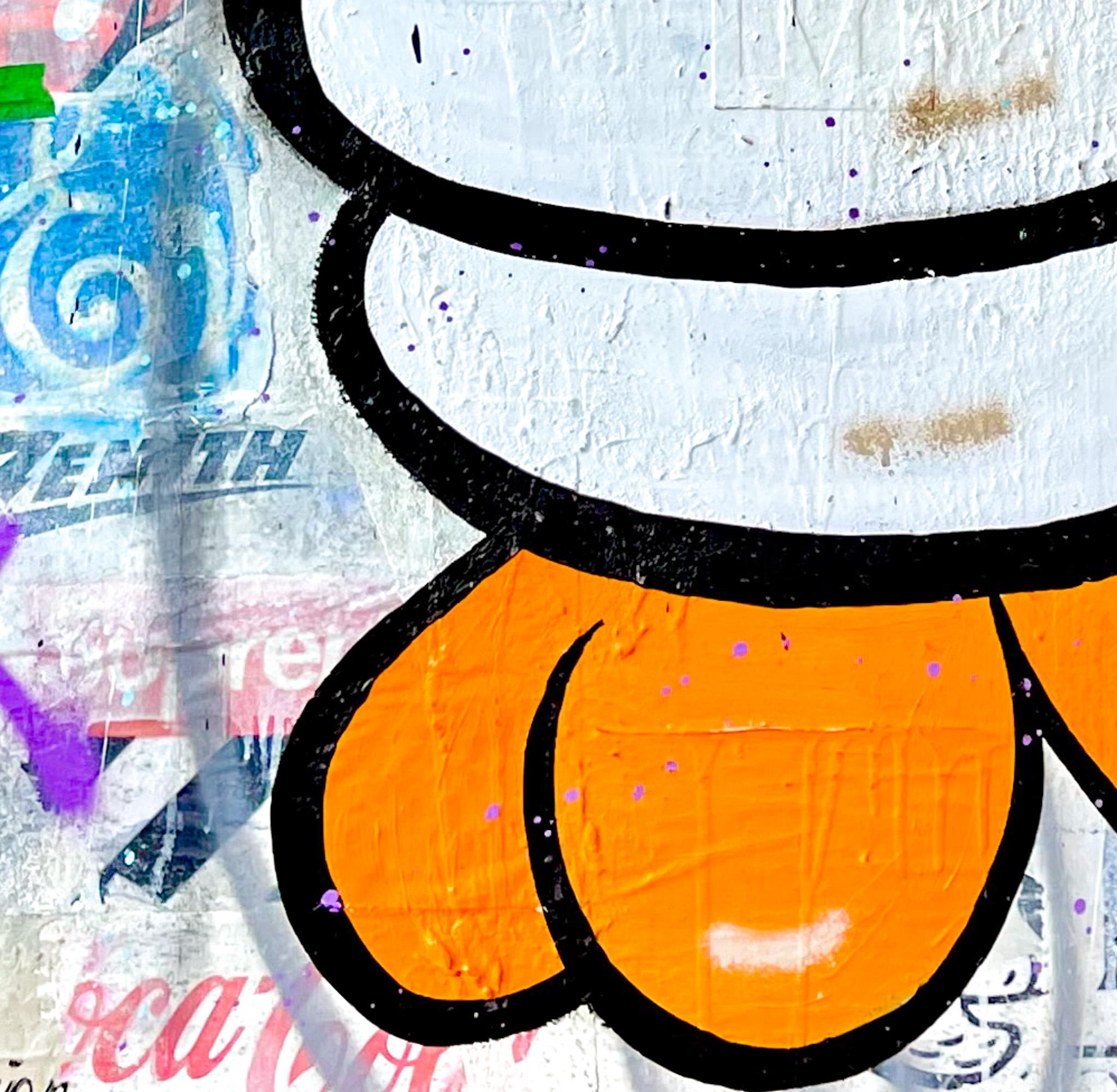 Œuvre d'art de style Pop Art « F*CK » avec motif Looney Tunes Tweety & Sylvester et néon 1