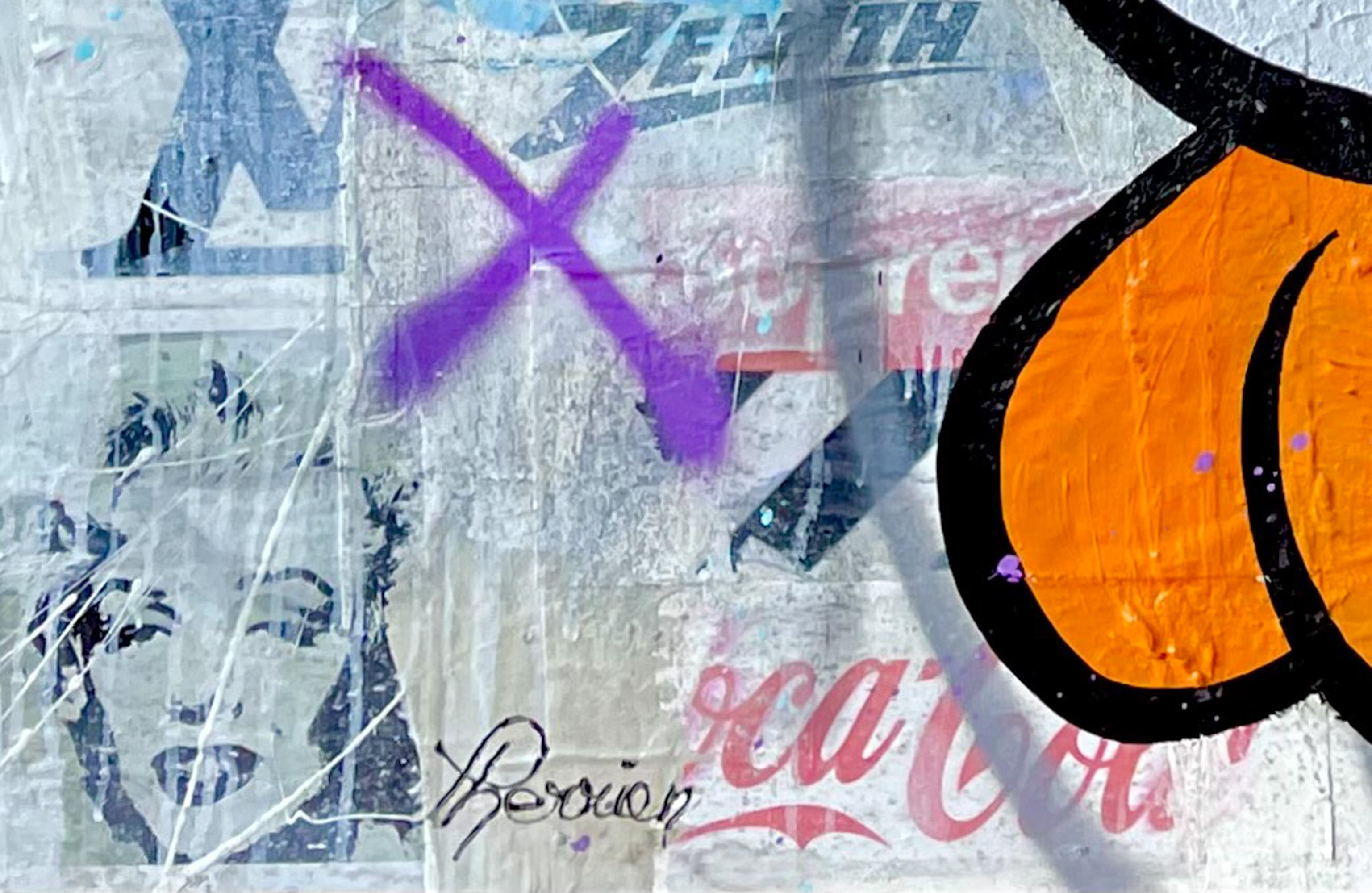 Œuvre d'art de style Pop Art « F*CK » avec motif Looney Tunes Tweety & Sylvester et néon 2