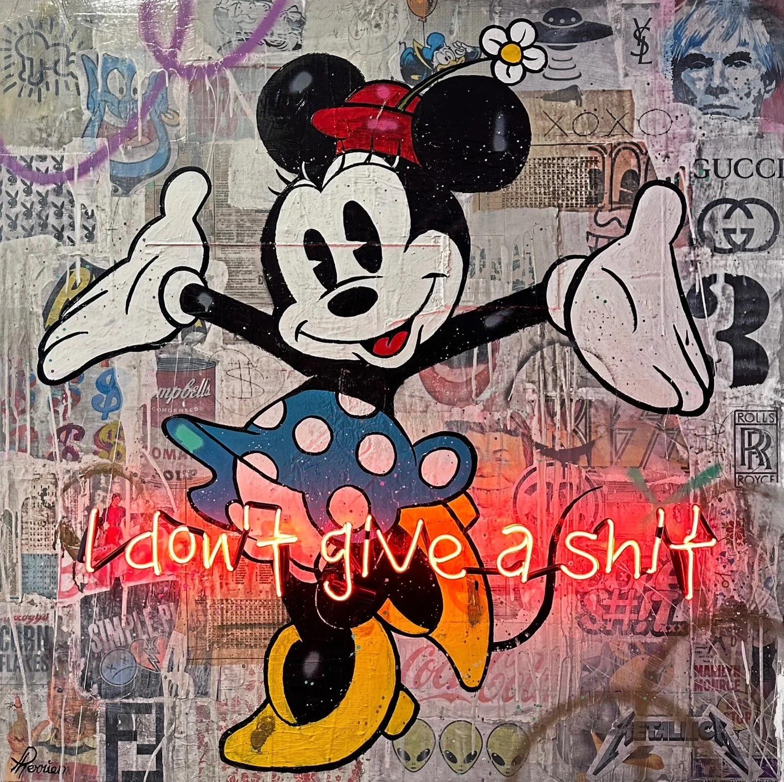 I Don't Give A Shit - Contemporary Mixed Media Art by Rock Therrien