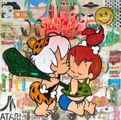 „Smack II“-Kunstwerk im Pop-Art-Stil mit Cartoon-Motiv und echten Neonlichtern