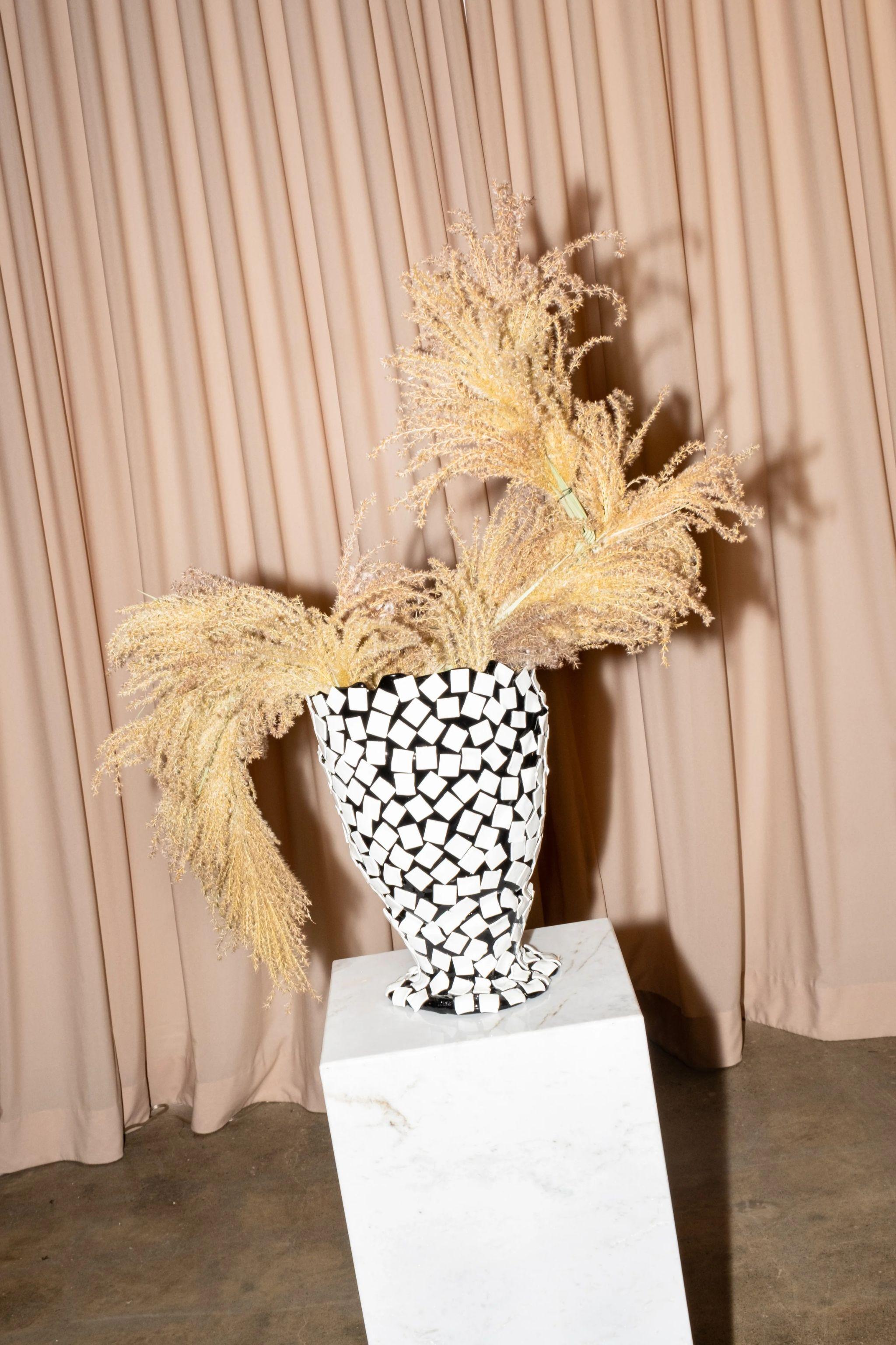 Rock Vase (Large), Black and Matte White by Gaetano Pesce For Sale 5