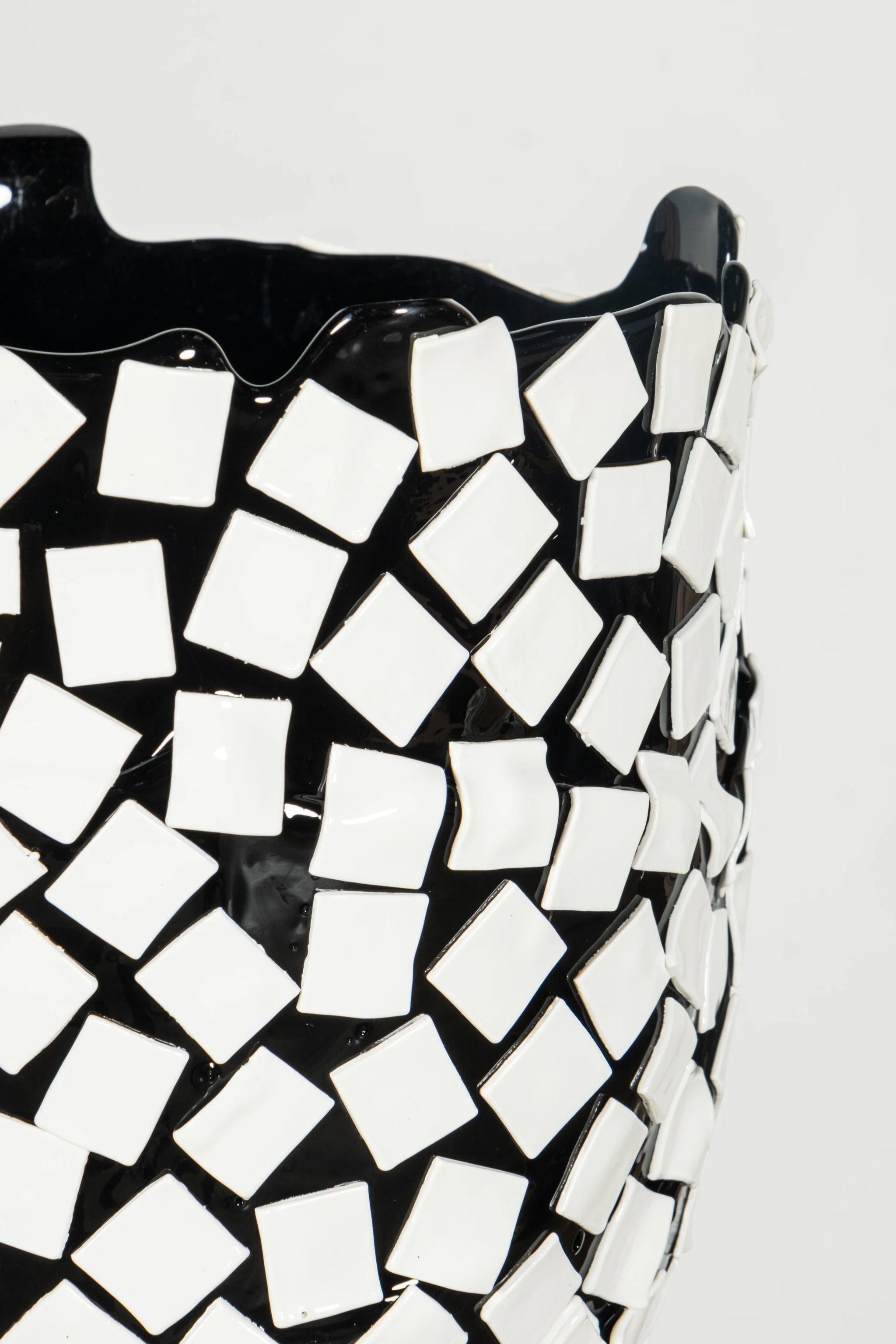 Rock Vase (Large), Black and Matte White by Gaetano Pesce In New Condition For Sale In Toronto, CA