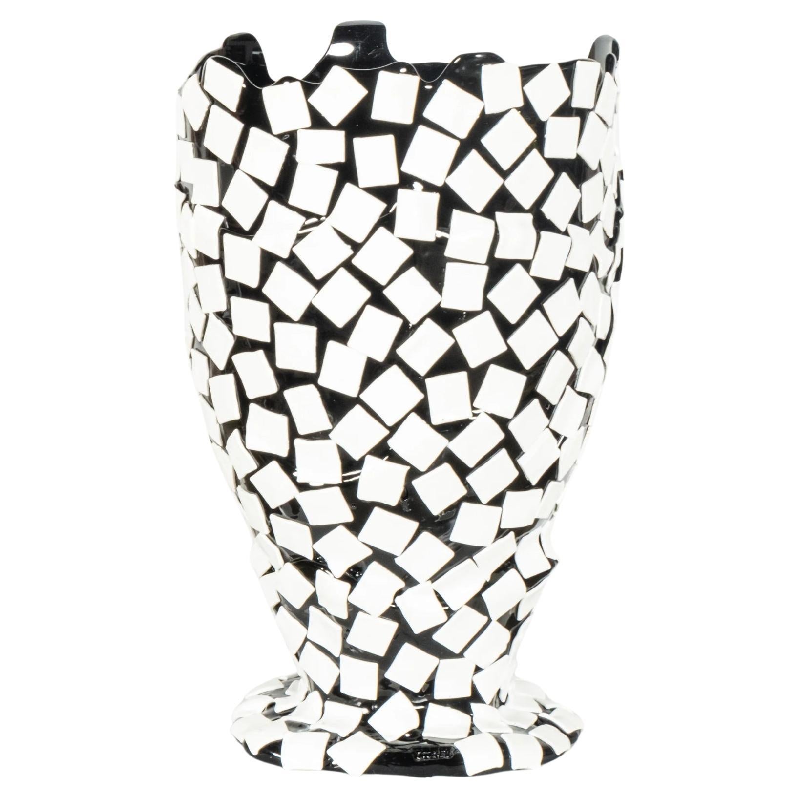 Rock Vase (Large), Black and Matte White by Gaetano Pesce For Sale