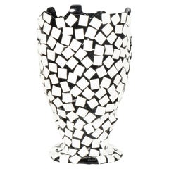 Rock Vase (Large), Black and Matte White by Gaetano Pesce