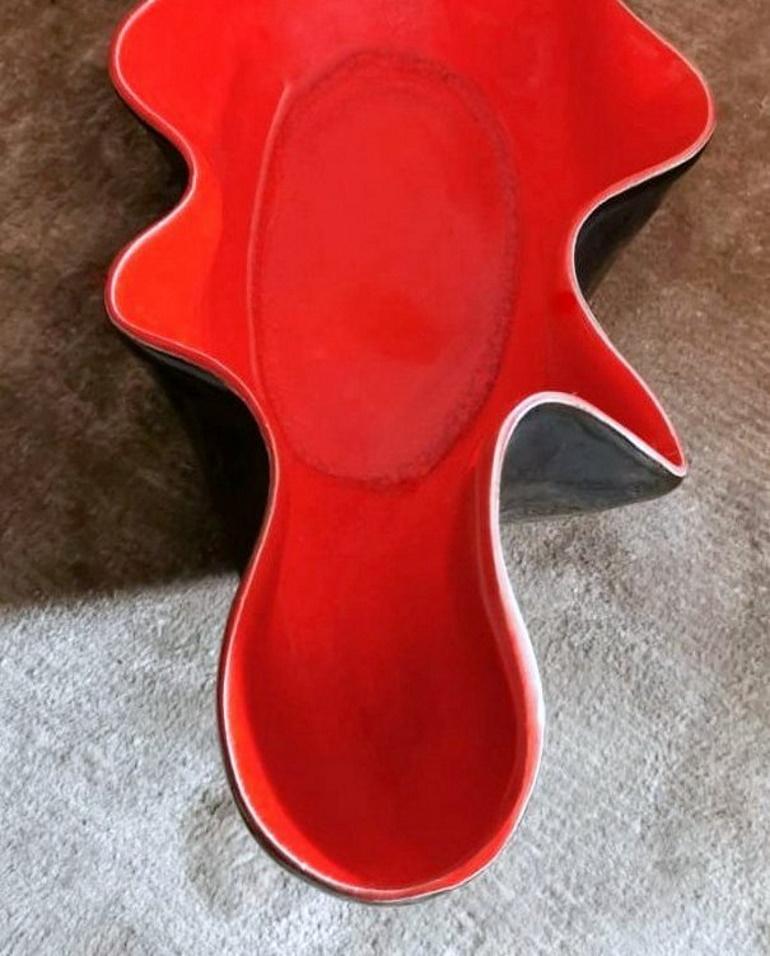 Rockabilly Style French Centrepiece Red and Black Ceramic For Sale 6