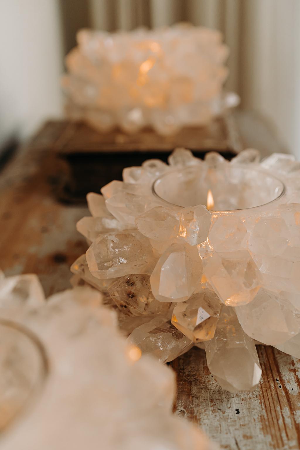 Rockcrystal Candle Holders / Photophores, Own Creation  8