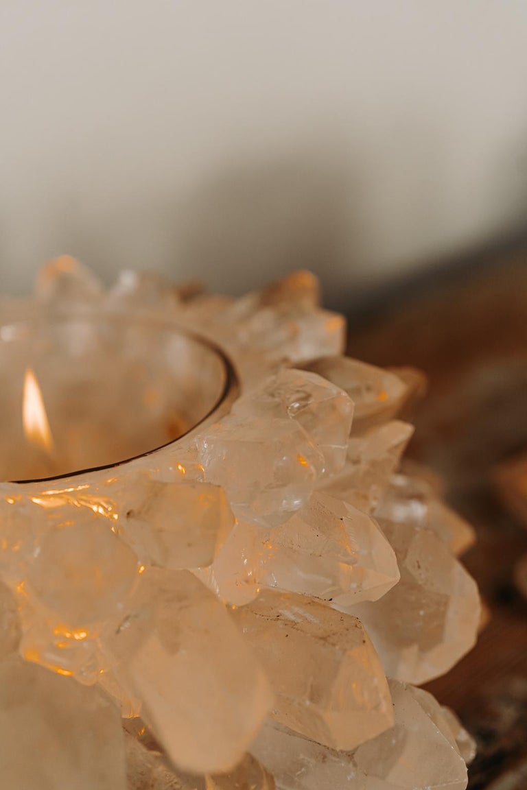 Rockcrystal Candle Holders / Photophores, Own Creation For Sale at 1stDibs