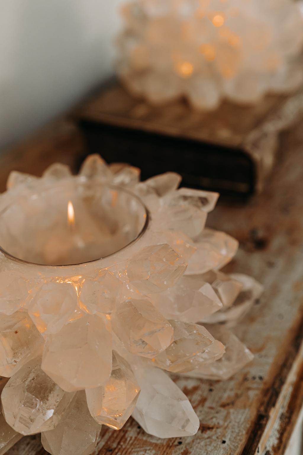 Rockcrystal Candle Holders / Photophores, Own Creation  11