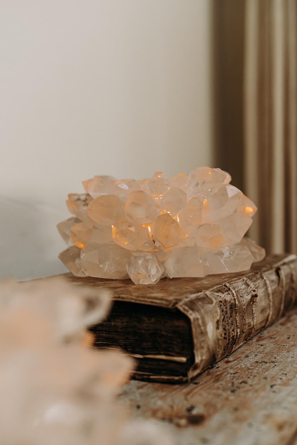 These rock crystal candle holders are made in my workshop, every single piece is unique, we work with rock crystal from Brazil, a very poetic item that made many customers very happy, price is per item, but have a big lot available for the moment.