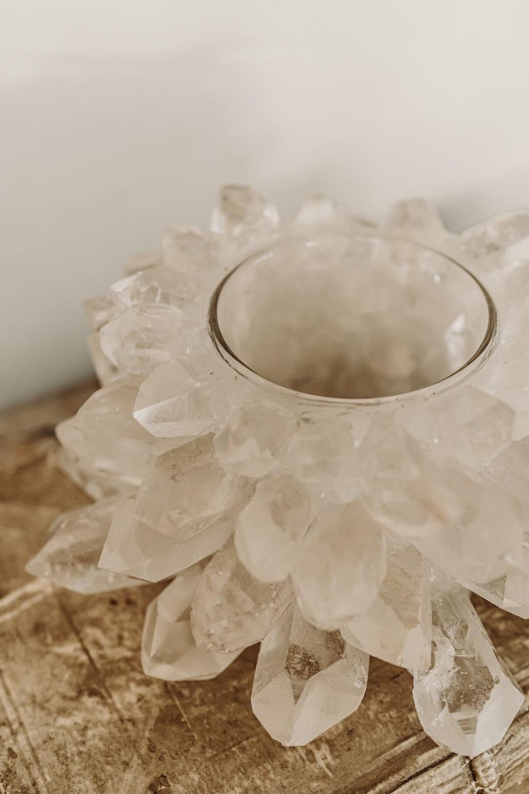 Rockcrystal Candle Holders / Photophores, Own Creation For Sale at 1stDibs