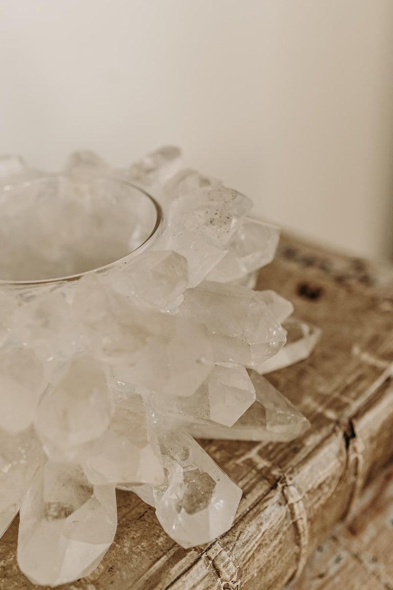 Rockcrystal Candle Holders / Photophores, Own Creation For Sale at 1stDibs