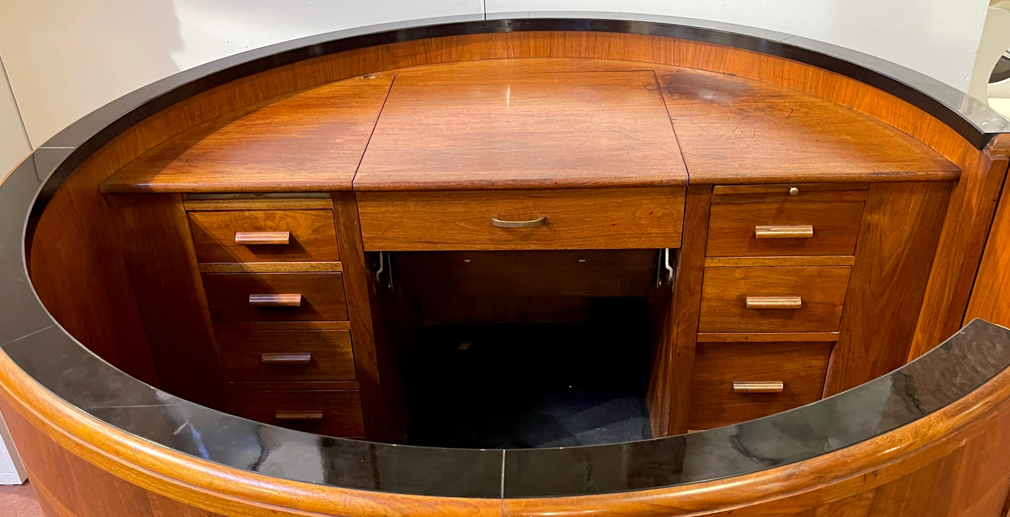 American Rockefeller Center* Circular Reception Desk / Bar, Attrib. Donald Deskey For Sale