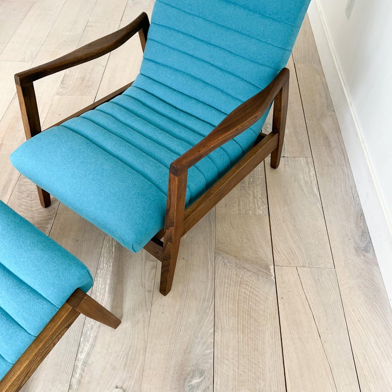 Thayer Small Rocker Rocker Lounge Chair W/ Ottoman, New Upholstery, in Style of Milo ...