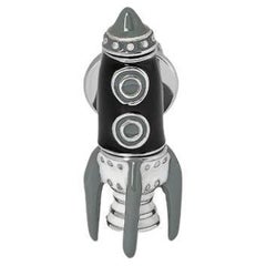 Rocket Man Pin in Black Enamel