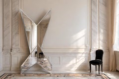 Rocket Silver Maxi Sculptural Wall Mirror by GTG Design Couture