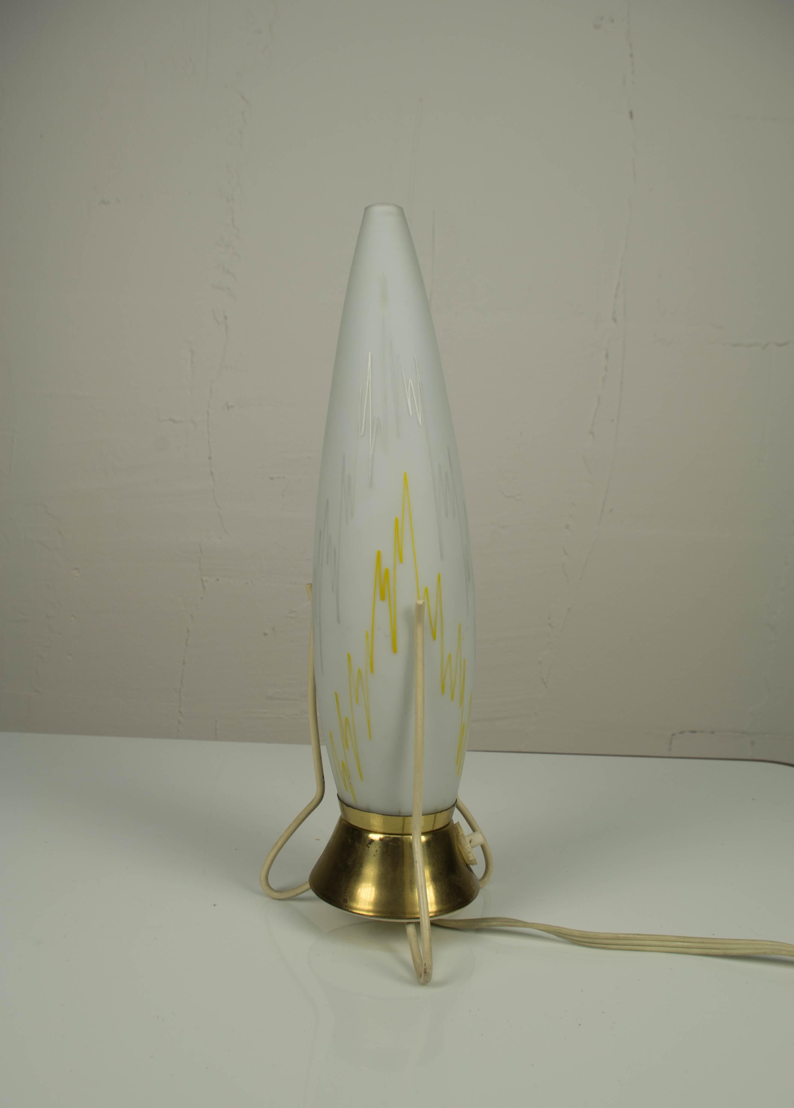 Mid-Century Modern Rocket Table Lamp, 1950s, Czechoslovakia For Sale