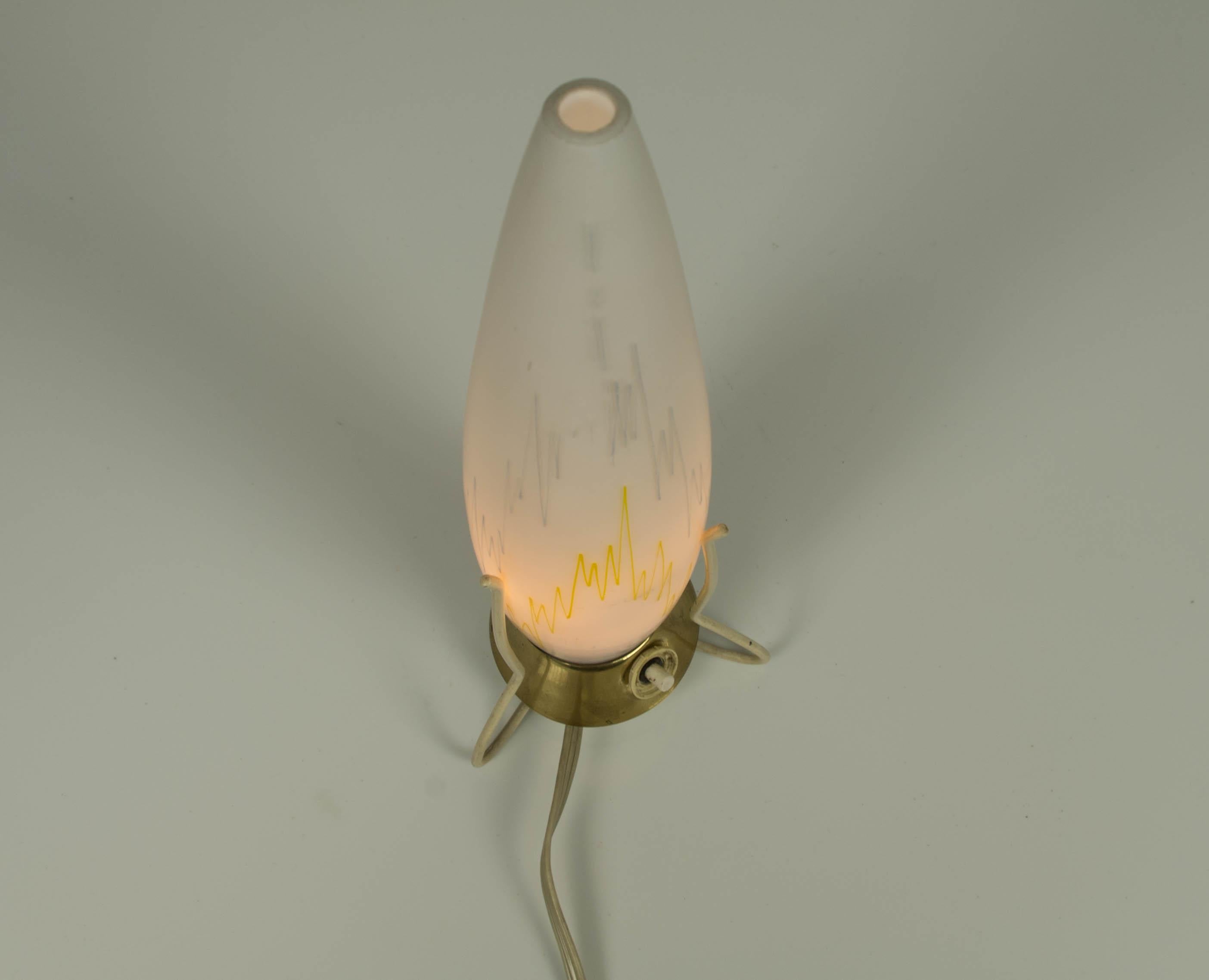 Mid-20th Century Rocket Table Lamp, 1950s, Czechoslovakia For Sale