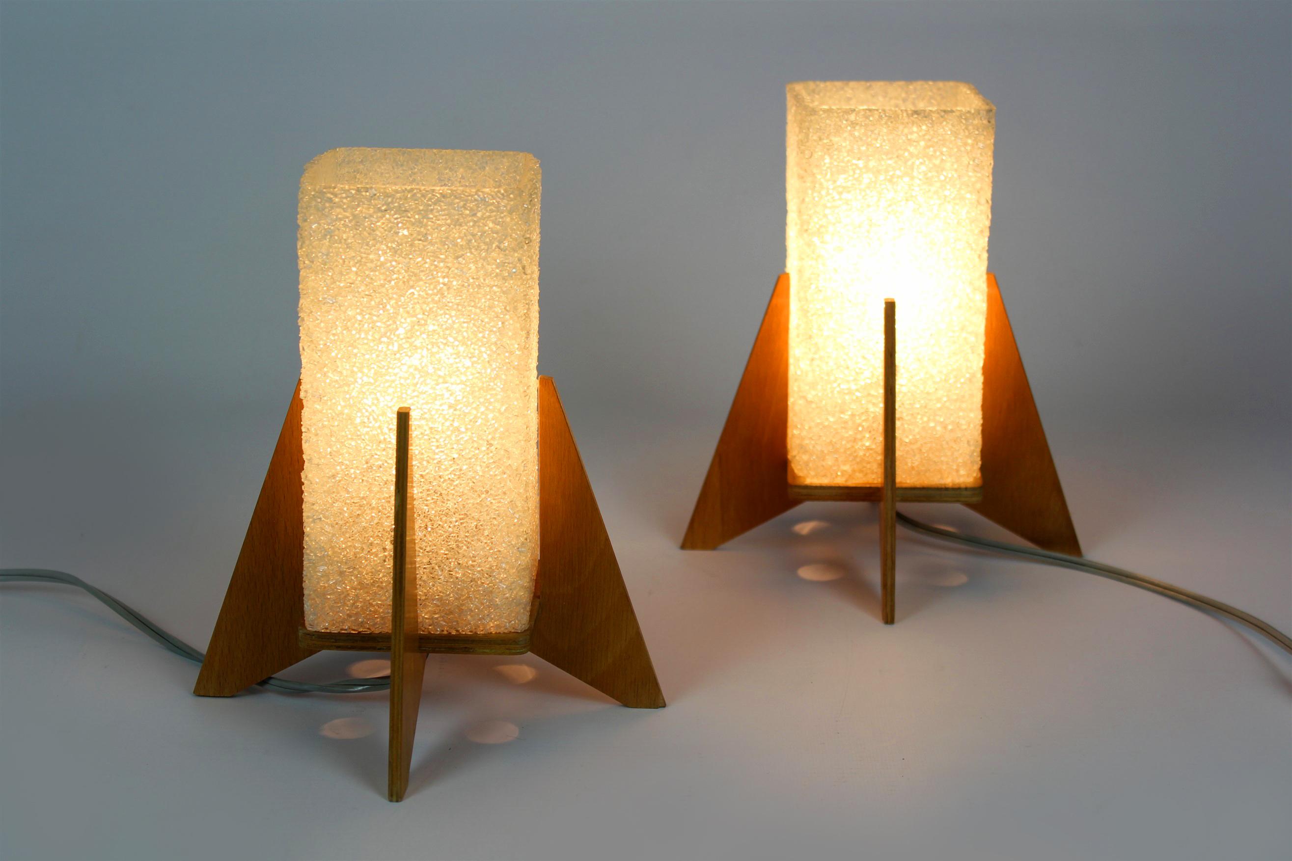 Space Age Rocket Table Lamps from Pokrok Zilina, 1970s, Set of 2 For Sale