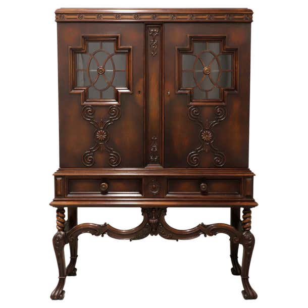 ROCKFORD Antique Carved Walnut French Gothic China For Sale at