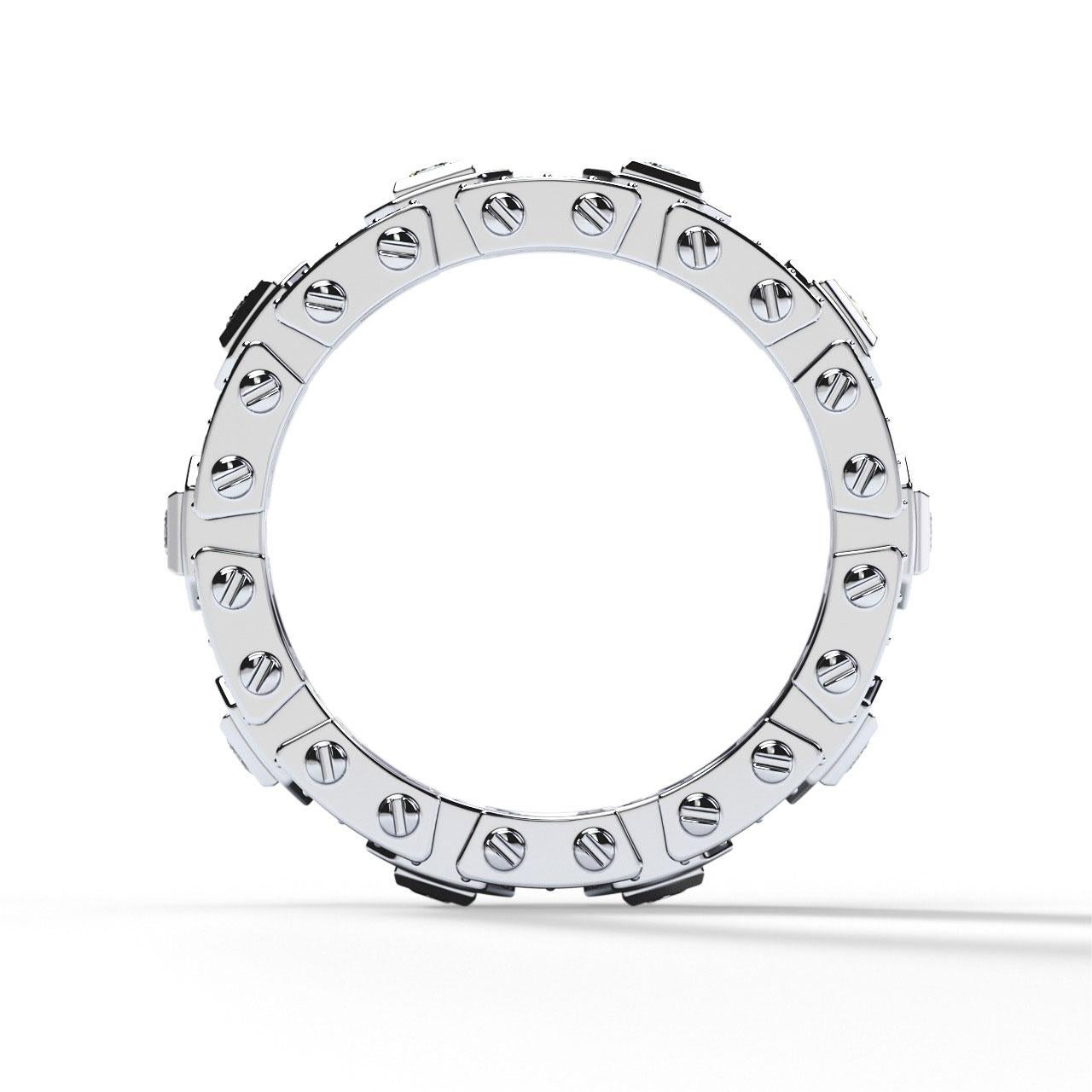 The design of the La Paz bridges two different styles in its variations of 1.20-carat diamond pave setting and metals: contemporary classic and cutting-edge modern. Unlike most Rockford products which are fully bespoke, this ring is pre-customized