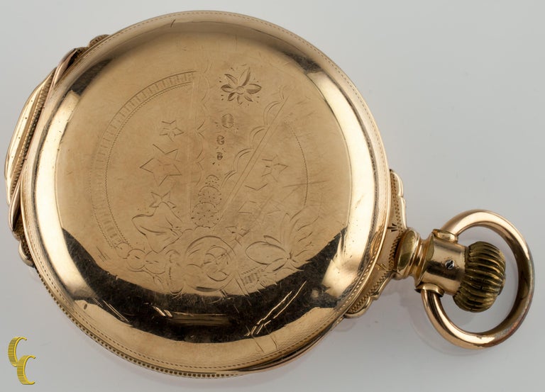 Rockford Full Hunter 14 Karat Yellow Gold Filled Pocket Watch 15 Jewels