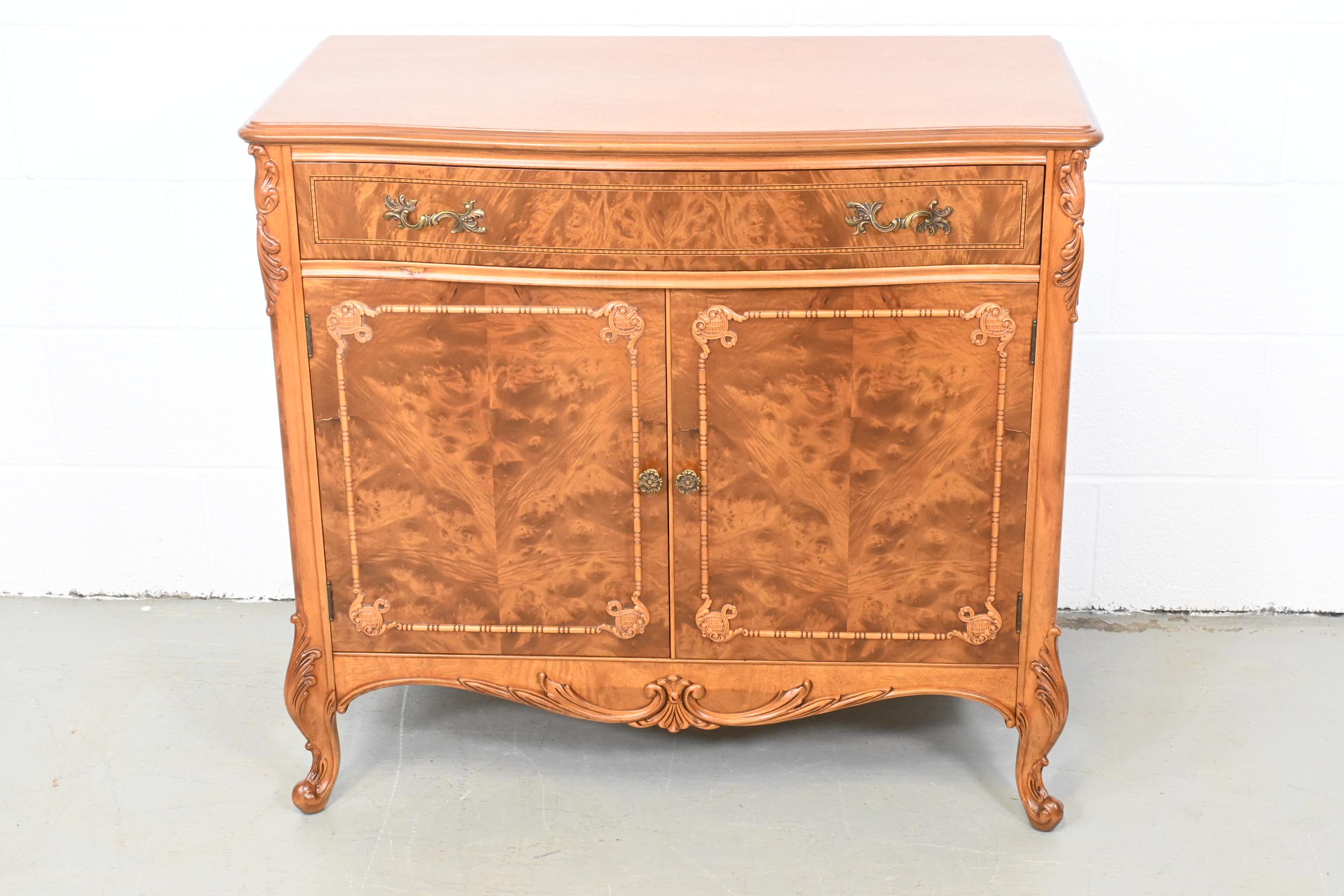 Rococo Rockford Furniture Co French Burl Wood Sideboard