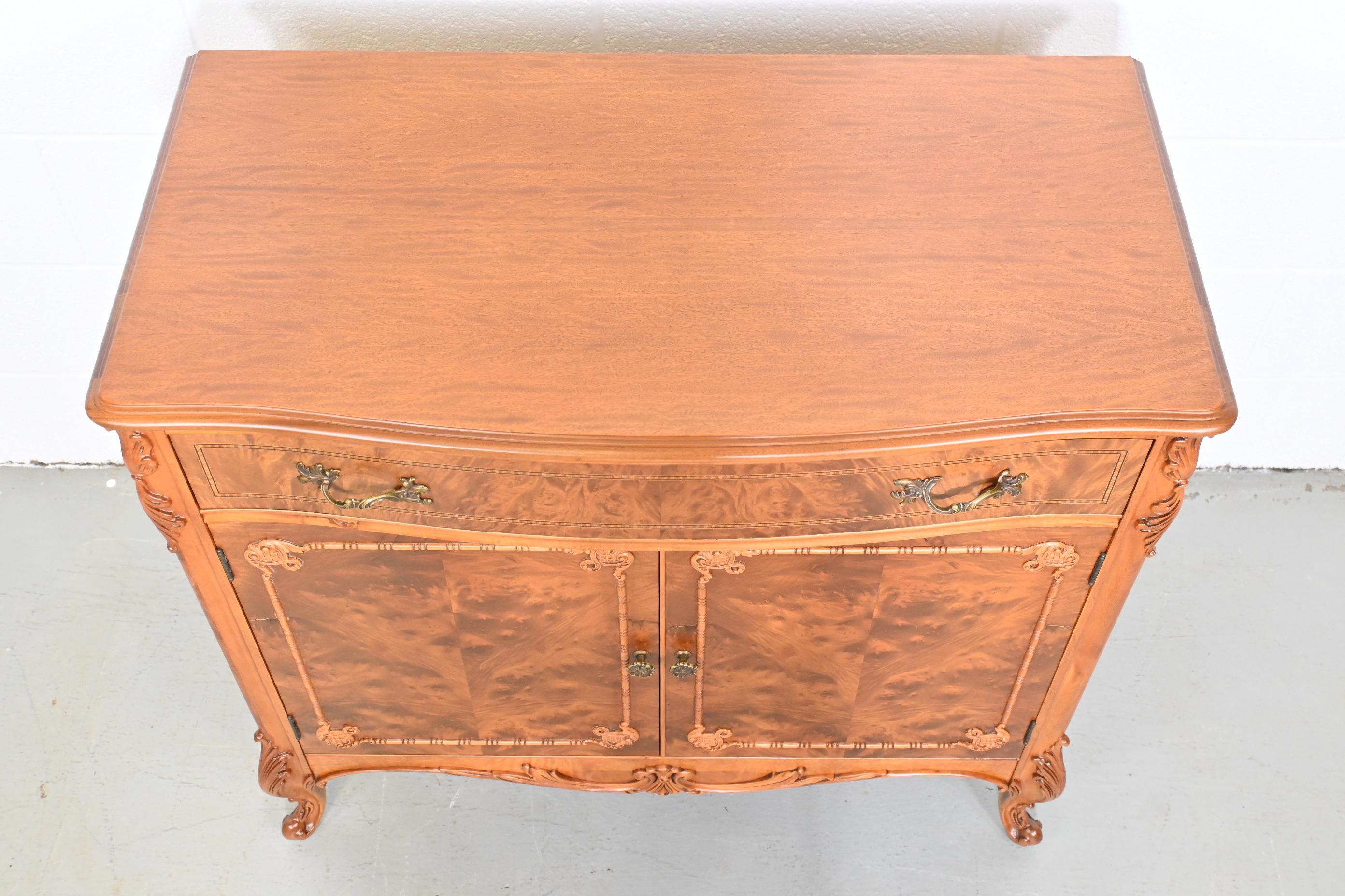 Lacquered Rockford Furniture Co French Burl Wood Sideboard