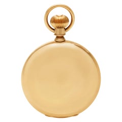 Rockford Pocket Watch 14k Yellow Gold, Porcelain Dial Morning Glory Hands