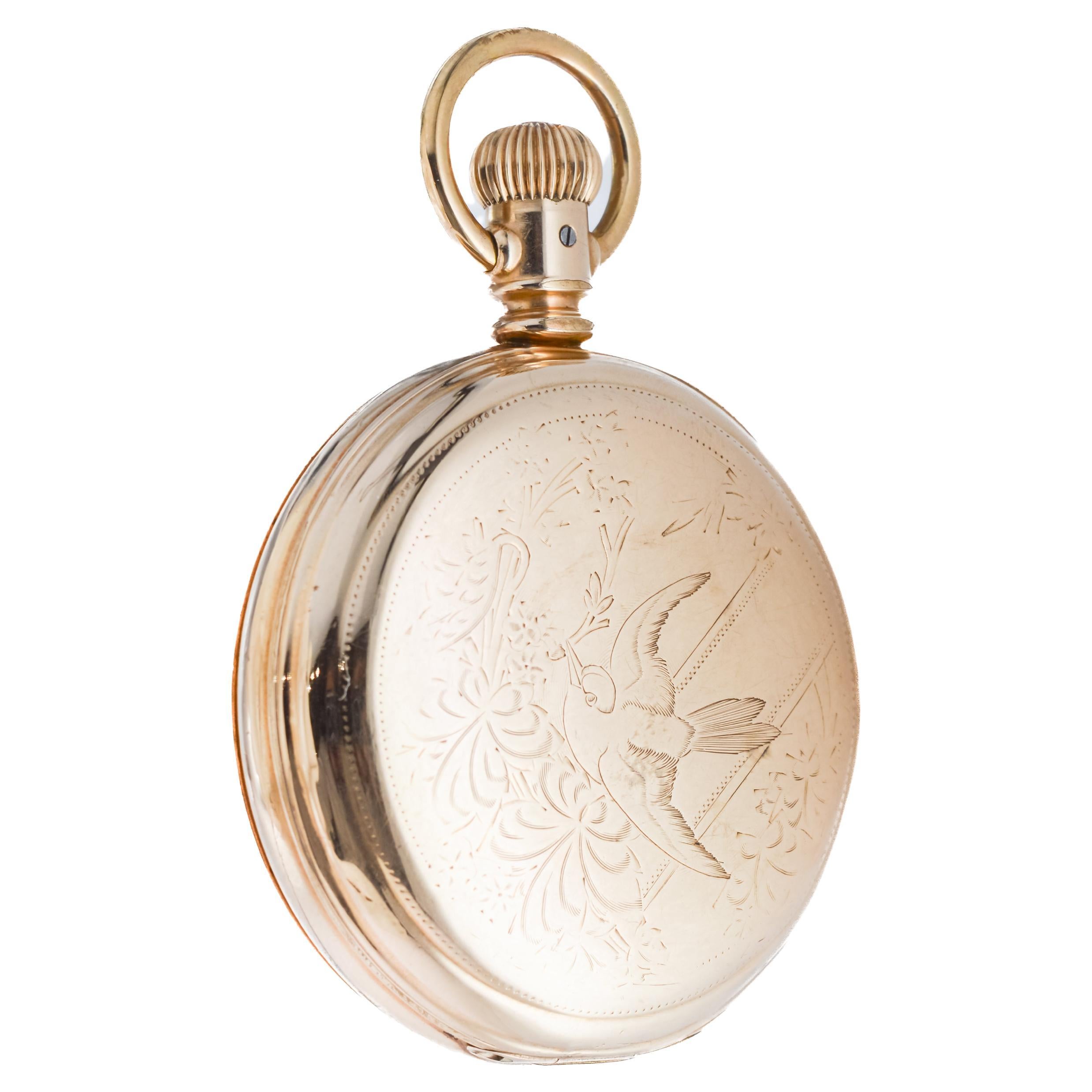 Rockford Watch Co. Or rempli d'un rare bouclier anti magnétique de 1870 en vente 7