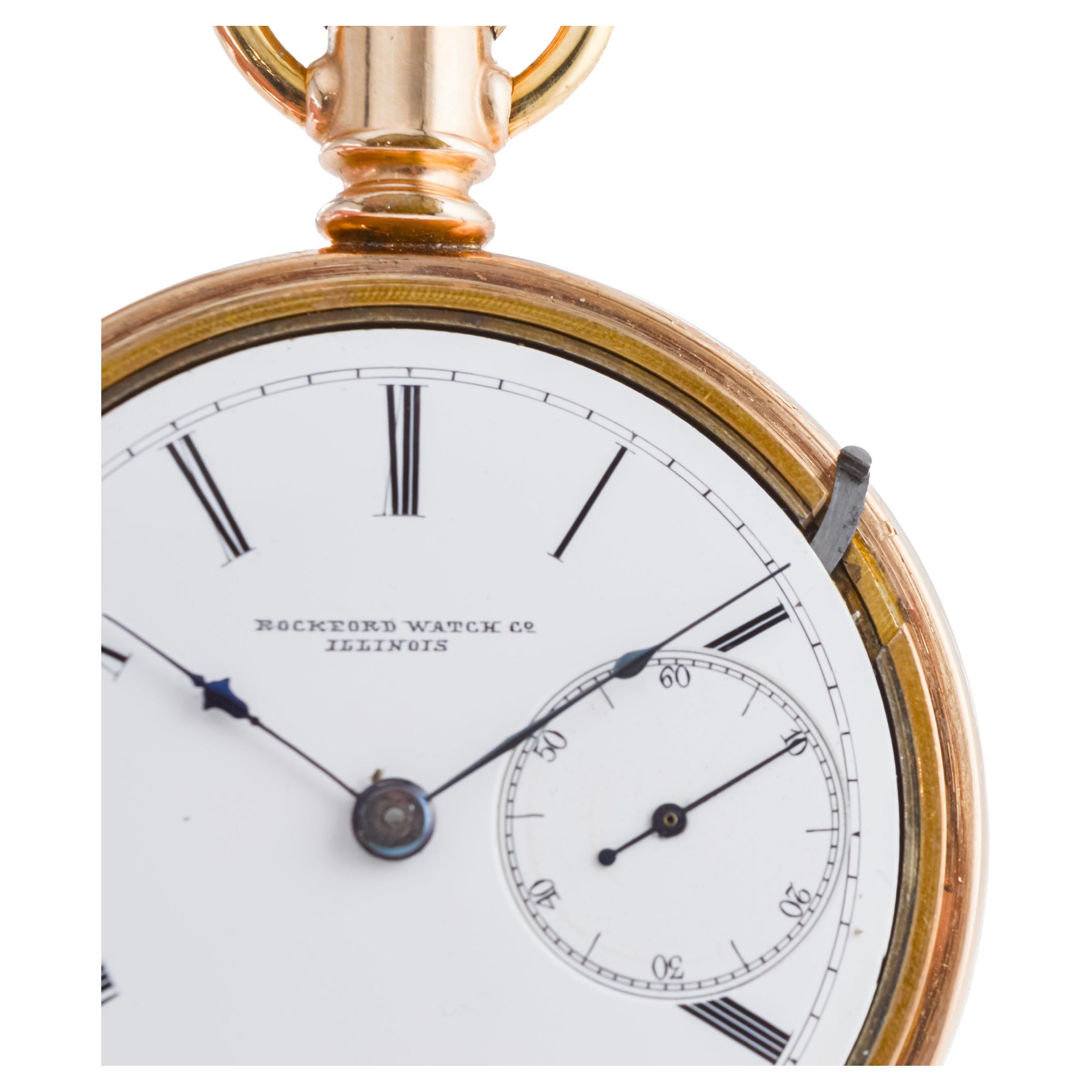 Rockford Watch Co. Or rempli d'un rare bouclier anti magnétique de 1870 en vente 9