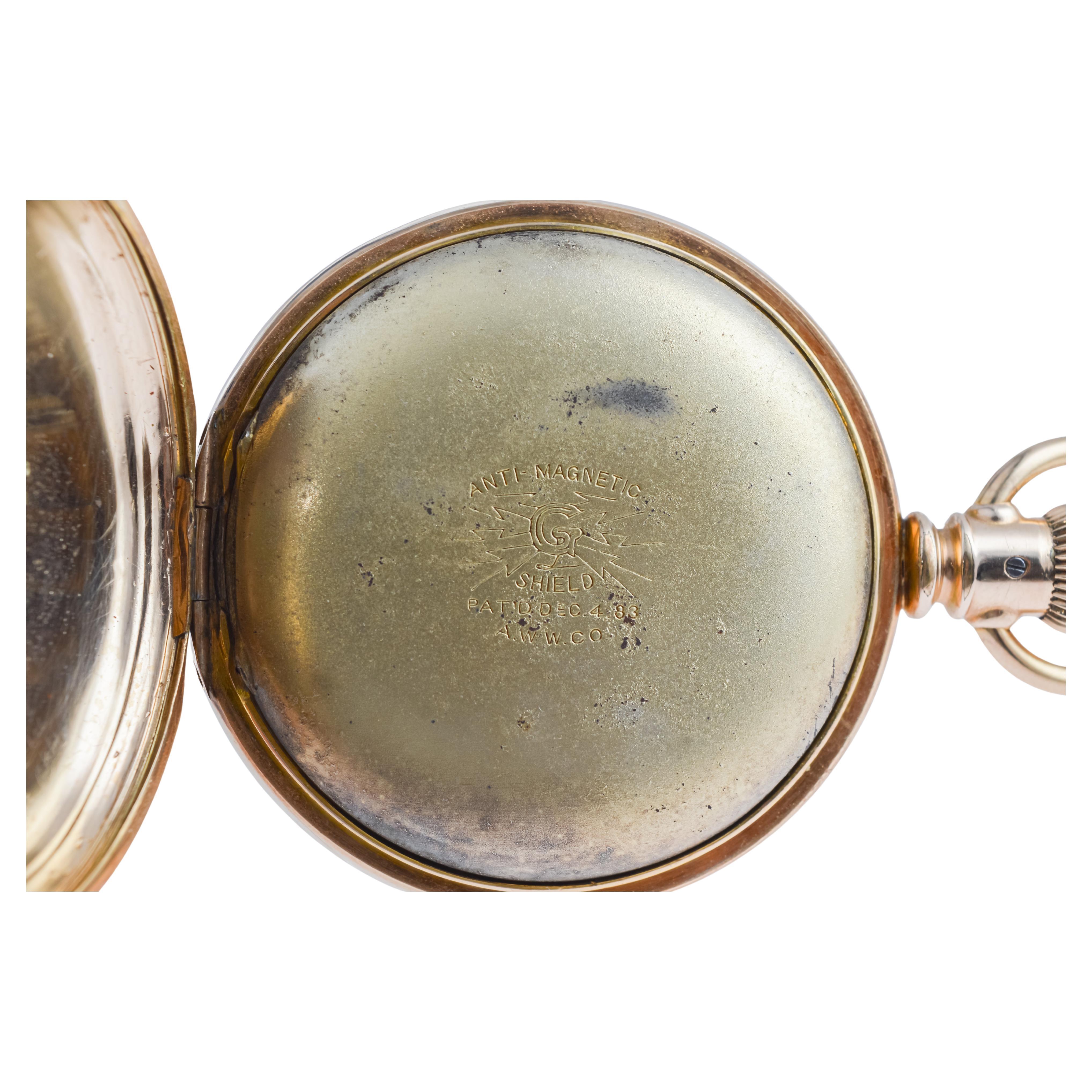 Rockford Watch Co. Or rempli d'un rare bouclier anti magnétique de 1870 en vente 10